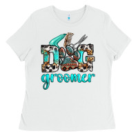 White western dog groomer Ladies Tee - OliviaCreatesArt