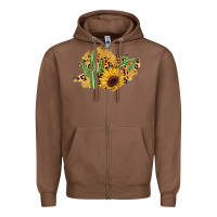 Chestnut cactus leopard sunflower glitter  patch Zipper Hoodie - AdoDesignShop