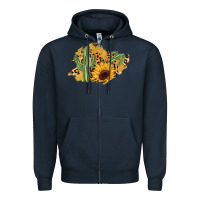 Navy cactus leopard sunflower glitter  patch Zipper Hoodie - AdoDesignShop