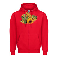 Red cactus leopard sunflower glitter  patch Zipper Hoodie - AdoDesignShop