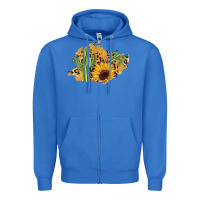 Cactus Leopard Sunflower Glitter  Patch Zipper Hoodie | Teevron