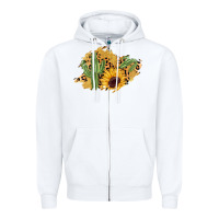 White cactus leopard sunflower glitter  patch Zipper Hoodie - AdoDesignShop