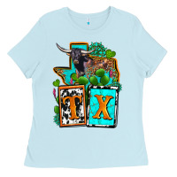 Baby Blue tx texas Ladies Tee - OliviaCreatesArt