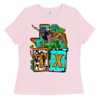 Bubblegum Pink tx texas Ladies Tee - OliviaCreatesArt