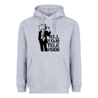 Heather Grey kill your television Heavyweight Hoodie - artisFamous