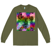 Army Green neon safari seamless pattern 2 Long Sleeve Tee - BundleAndBundleShop