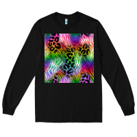 Black neon safari seamless pattern 2 Long Sleeve Tee - BundleAndBundleShop