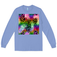 Colony Blue neon safari seamless pattern 2 Long Sleeve Tee - BundleAndBundleShop