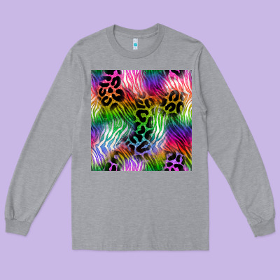 Neon Safari Seamless Pattern 2 Long Sleeve Tee Designed By Bundleandbundleshop