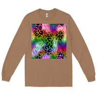 Toasted Coconut neon safari seamless pattern 2 Long Sleeve Tee - BundleAndBundleShop