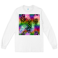 White neon safari seamless pattern 2 Long Sleeve Tee - BundleAndBundleShop