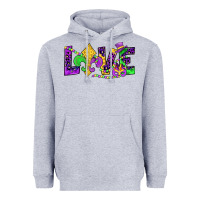 Heather Grey mardi gras love Heavyweight Hoodie - JahusDesignShop