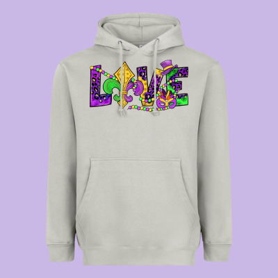 Mardi Gras Love Heavyweight Hoodie Designed By Jahusdesignshop