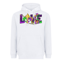 White mardi gras love Heavyweight Hoodie - JahusDesignShop