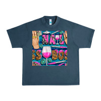 Midnight Navy nail boss money hand and wine with gemstone leopard and zebra seamless Urban Heavy Tee - BundleAndBundleShop