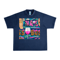 Navy nail boss money hand and wine with gemstone leopard and zebra seamless Urban Heavy Tee - BundleAndBundleShop