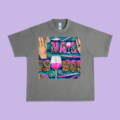 Nail Boss Money Hand And Wine With Gemstone Leopard And Zebra Seamless Urban Heavy Tee Designed By Bundleandbundleshop
