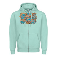 Seafoam gemstone wood leopard background Zipper Hoodie - AdoDesignShop