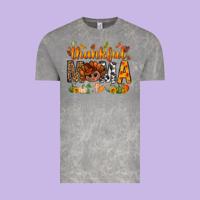 Thankful Mama And Turkey Bbs Vintage Tee Designed By Bundleandbundleshop