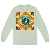 Matcha native american aztec seamless pattern Long Sleeve Tee - BundleAndBundleShop