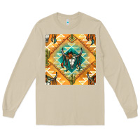 Mushroom native american aztec seamless pattern Long Sleeve Tee - BundleAndBundleShop