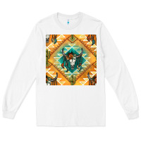 White native american aztec seamless pattern Long Sleeve Tee - BundleAndBundleShop