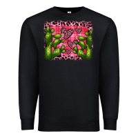 Black valentine's day cactus background Premium Sweatshirt - JahusDesignShop