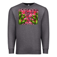 Charcoal Heather valentine's day cactus background Premium Sweatshirt - JahusDesignShop
