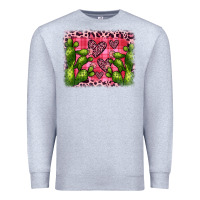 Heather Grey valentine's day cactus background Premium Sweatshirt - JahusDesignShop
