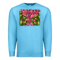 Ocean Blue valentine's day cactus background Premium Sweatshirt - JahusDesignShop