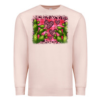 Pale Pink valentine's day cactus background Premium Sweatshirt - JahusDesignShop