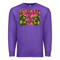 Purple valentine's day cactus background Premium Sweatshirt - JahusDesignShop