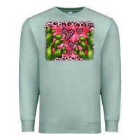 Seafoam valentine's day cactus background Premium Sweatshirt - JahusDesignShop