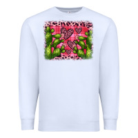White valentine's day cactus background Premium Sweatshirt - JahusDesignShop