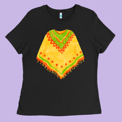 Mexican Poncho Fa Element Ladies Tee Designed By Fadigitalartstudio