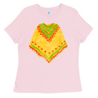 Bubblegum Pink mexican poncho fa element Ladies Tee - FaDigitalArtStudio