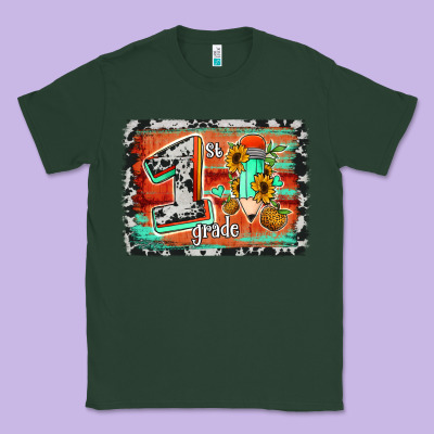 Western Back To School 1st Grade Classic Tee Designed By Jasminsmagicworld