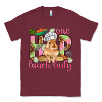 Burgundy One hip lunch lady Easter Day Classic Tee - HowdyJamesFarm
