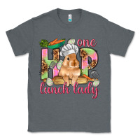 Charcoal Heather One hip lunch lady Easter Day Classic Tee - HowdyJamesFarm