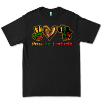 Black Peace love Juneteenth Premium Tee - HowdyJamesFarm