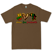 Cacao Peace love Juneteenth Premium Tee - HowdyJamesFarm