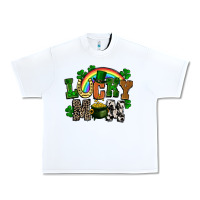 White lucky mom St. Patricks Day Urban Heavy Tee - FaDigitalArtStudio
