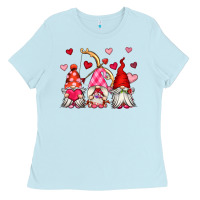 Baby Blue valentine's day gnomes Ladies Tee - OliviaCreatesArt