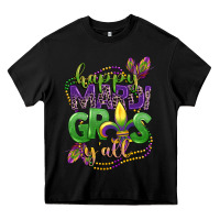 Black happy mardi gras yall Heavy Core Tee - CowGirlArtShop