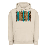 Glitter Turqoise Leopard Tooled Leather Background Urban Hoodie | Teevron
