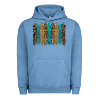 Pigment Pebble Blue glitter turqoise leopard tooled leather background Urban Hoodie - RanaPortraitStore