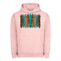 Pigment Salmon glitter turqoise leopard tooled leather background Urban Hoodie - RanaPortraitStore