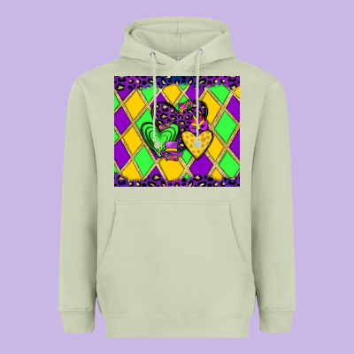 Mardi Gras Hearts Heavyweight Hoodie Designed By Jahusdesignshop