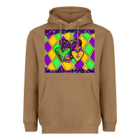 Toasted Coconut mardi gras hearts Heavyweight Hoodie - JahusDesignShop
