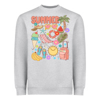 Heather Grey retro summer Heavyweight Sweatshirt - JahusDesignShop